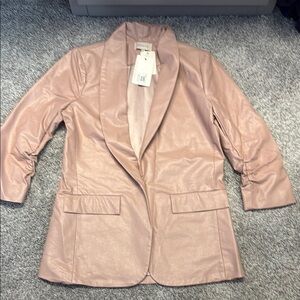 Skies are Blue Women's Pink Leather/Pleather Jacket
